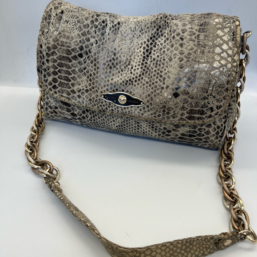 Elliott Luca leather Snake-Print shirt Bag